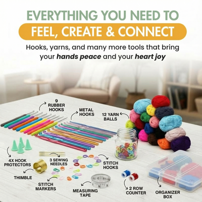 All-In-One Crochet Kit - Create Your First Handmade Masterpiece