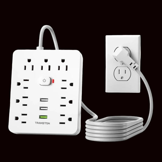 SurgeSocket™ All-in-One 9-Socket Anti-Surge Power Strip With Built-in Circuit Breaker(5ft)