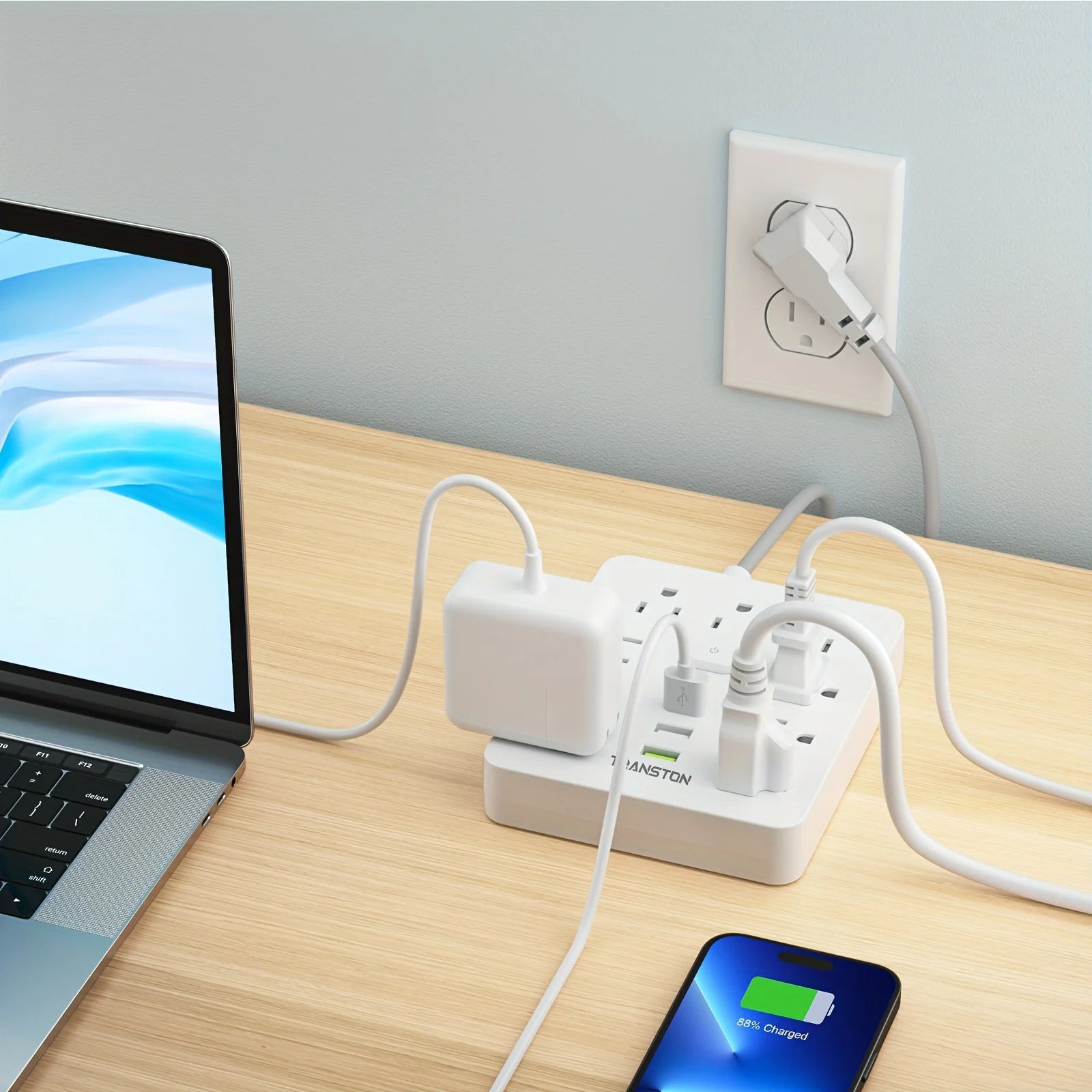 SurgeSocket™ All-in-One 9-Socket Anti-Surge Power Strip With Built-in Circuit Breaker(5ft)
