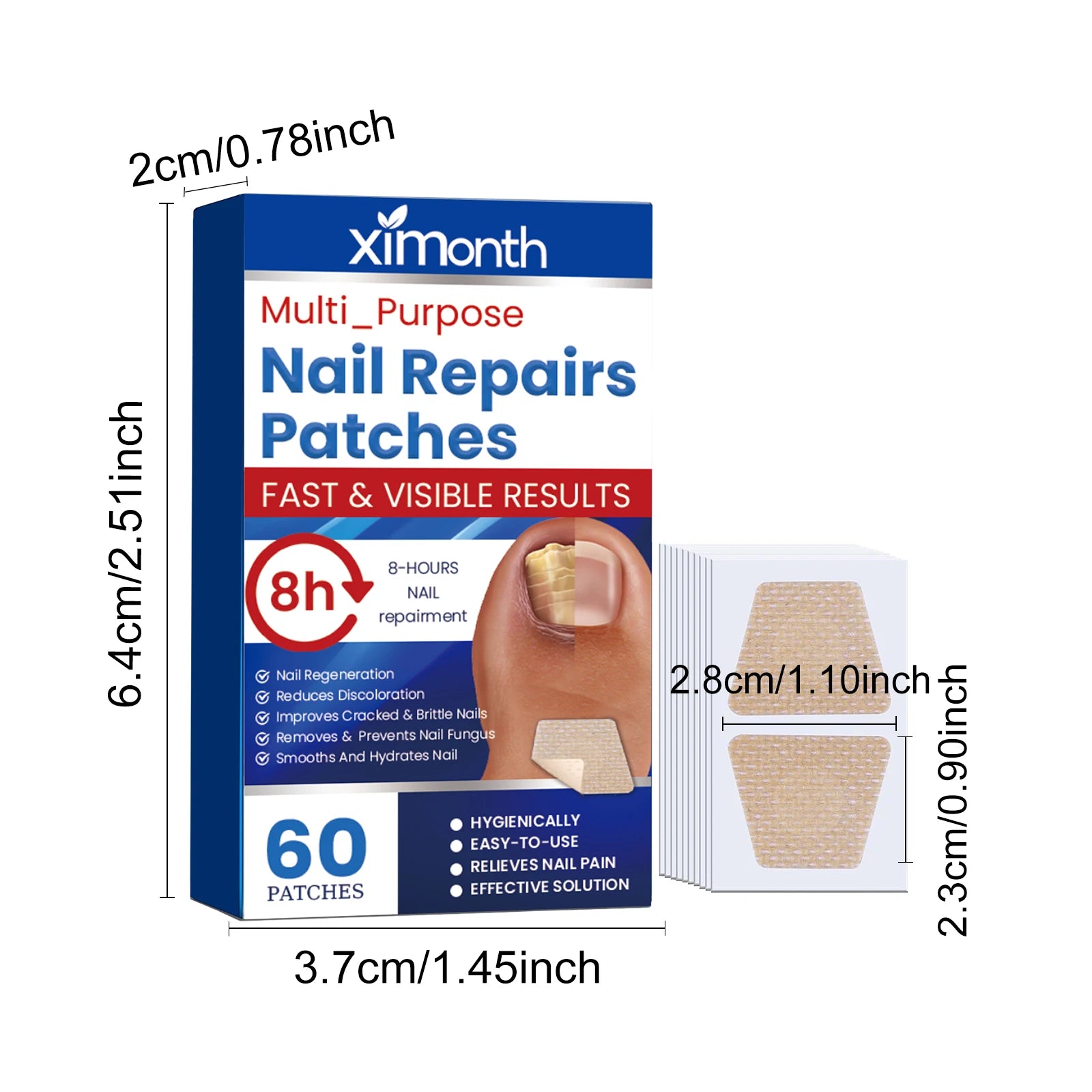 Nail repair patches for toenail fungus and ingrown nails(60 pieces)